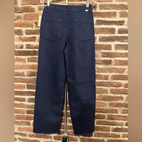 NWT Mother The Major Zip Sneak Fray Insignia Blue Straight Jean - Picture 6 of 15